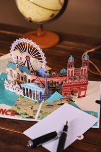 Paris 3D Pop-Up Card – Eiffel Tower & Notre-Dame | Romantic France Landmark Souvenir