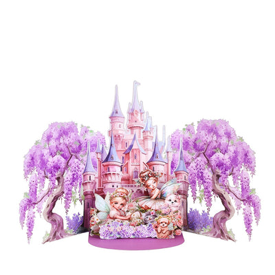 Handmade Cards Manufacturer 3D Pop-Up Fairy Castle Greeting Card Wisteria & Fairies Design