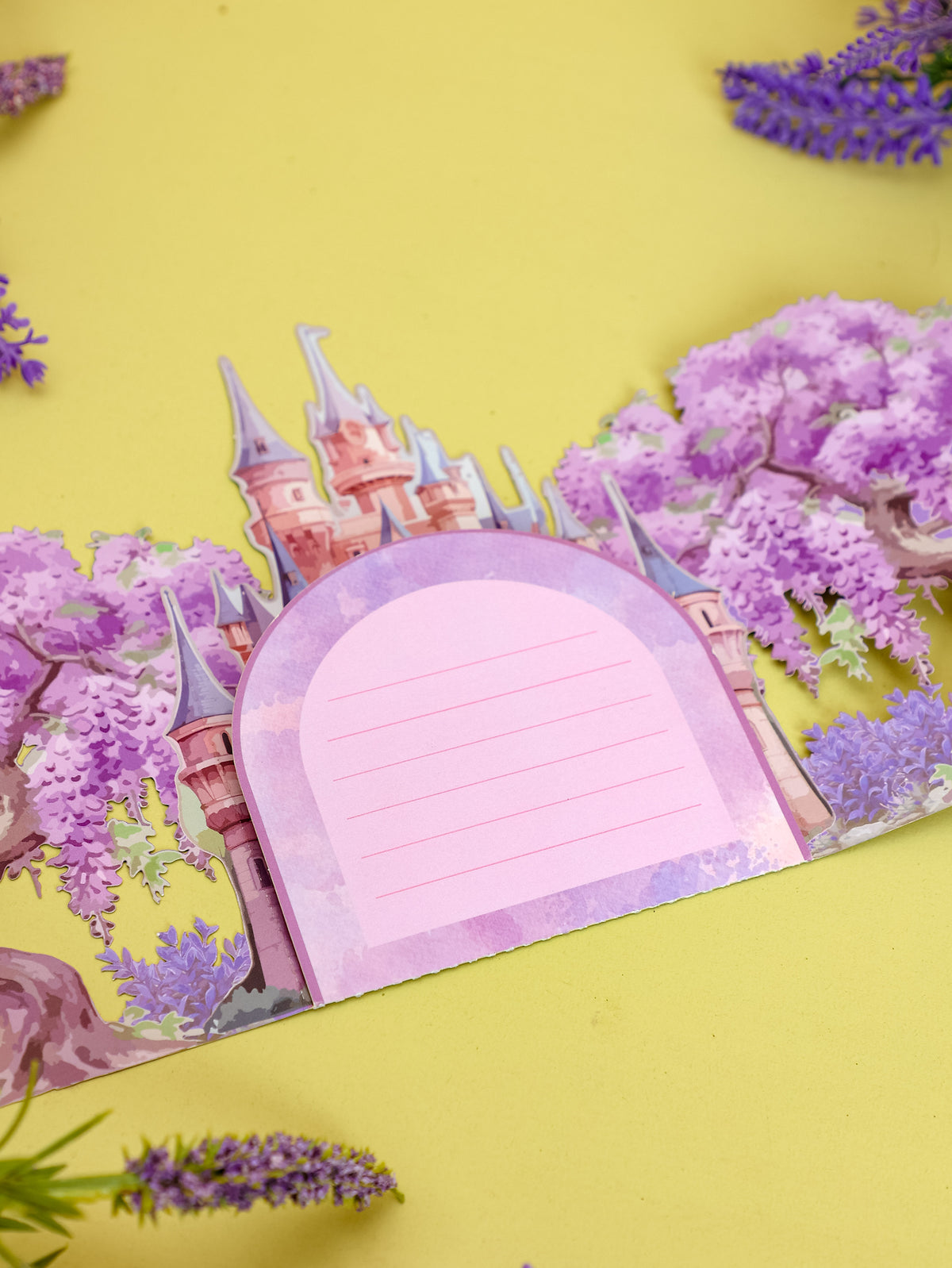 Handmade Cards Manufacturer 3D Pop-Up Fairy Castle Greeting Card Wisteria & Fairies Design