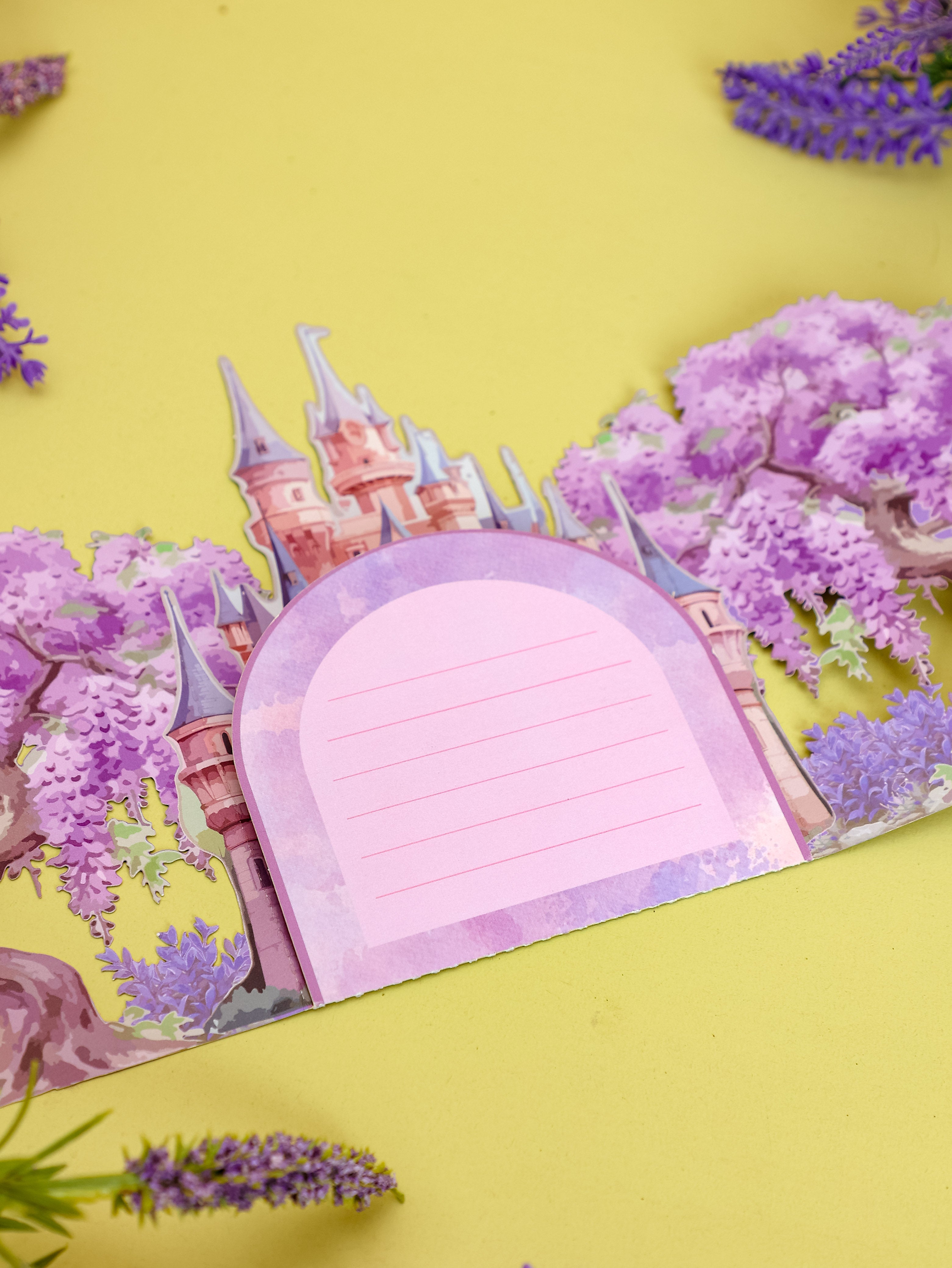 Handmade Cards Manufacturer 3D Pop-Up Fairy Castle Greeting Card Wisteria & Fairies Design