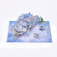 Bulk Order Greeting Card Blue Hydrangea With Fairy Flower Branch 3D Pop-up Card