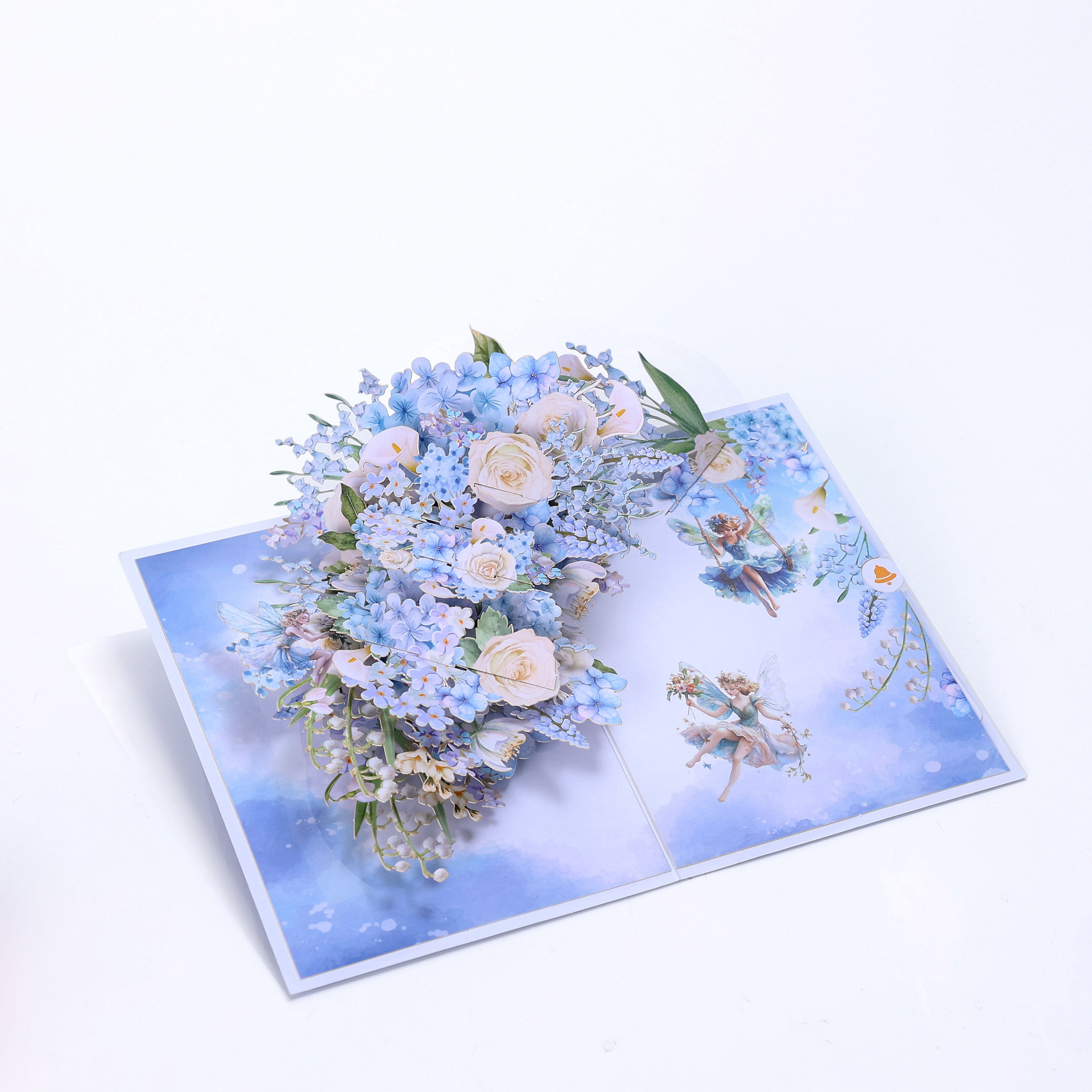 Bulk Order Greeting Card Blue Hydrangea With Fairy Flower Branch 3D Pop-up Card