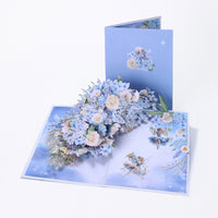 Bulk Order Greeting Card Blue Hydrangea With Fairy Flower Branch 3D Pop-up Card