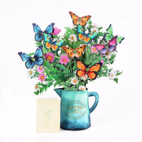 Factory Sale Butterfly Wildflower 3D Pop-Up Flower Bouquet Forever Floral Tabletop Decor Greeting Card