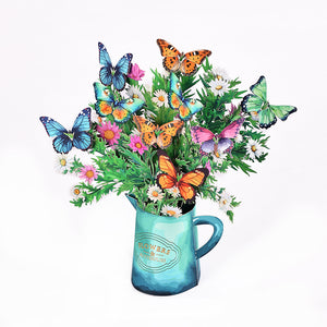 Factory Sale Butterfly Wildflower 3D Pop-Up Flower Bouquet Forever Floral Tabletop Decor Greeting Card