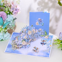 Bulk Order Greeting Card Blue Hydrangea With Fairy Flower Branch 3D Pop-up Card