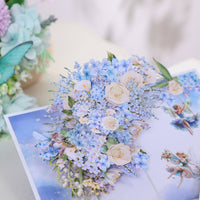 Bulk Order Greeting Card Blue Hydrangea With Fairy Flower Branch 3D Pop-up Card