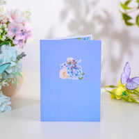 Bulk Order Greeting Card Blue Hydrangea With Fairy Flower Branch 3D Pop-up Card