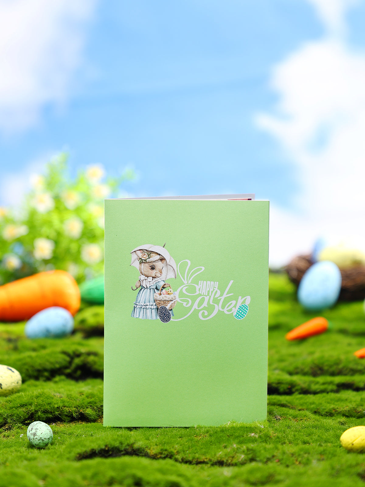 Easter Bunny Crescent 3D Pop Up Card