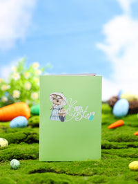 Easter Bunny Crescent 3D Pop Up Card