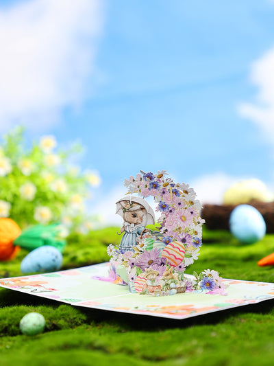 Easter Bunny Crescent 3D Pop Up Card