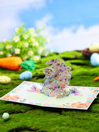 Easter Bunny Crescent 3D Pop Up Card