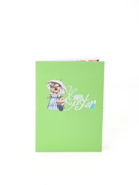 Easter Bunny Crescent 3D Pop Up Card