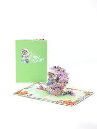 Easter Bunny Crescent 3D Pop Up Card