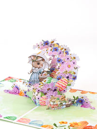 Easter Bunny Crescent 3D Pop Up Card