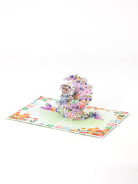 Easter Bunny Crescent 3D Pop Up Card