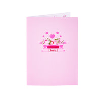 Large Scale Sale 3D Pop-Up Greeting Card With Pink Flowers Car Design Handmade Card