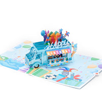 Men's Version Ice Cream Truck Birthday Pop Up Card