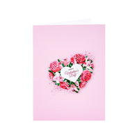 Factory High Quality 3D Pop-Up Greeting Card with Bear & Pink Roses Romantic Gift for Valentine's Day