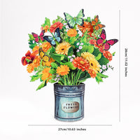 Bulk Order Sunflower 3D Pop-Up Card Fresh Floral & Butterfly 3D Flower Bouquet