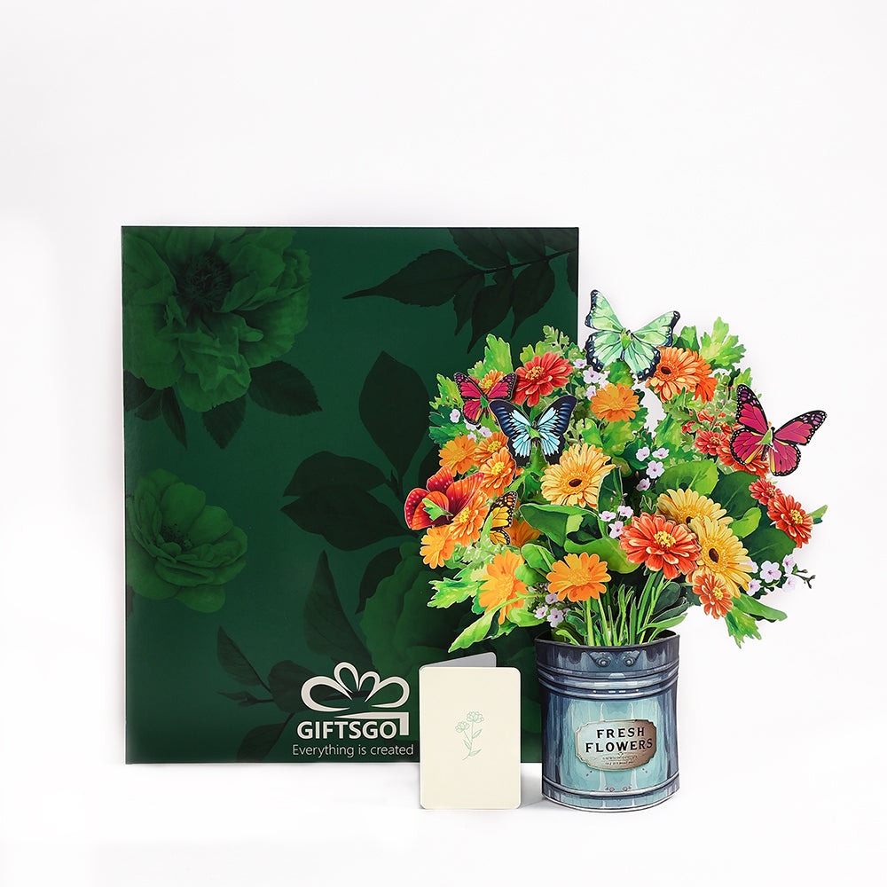 Bulk Order Sunflower 3D Pop-Up Card Fresh Floral & Butterfly 3D Flower Bouquet