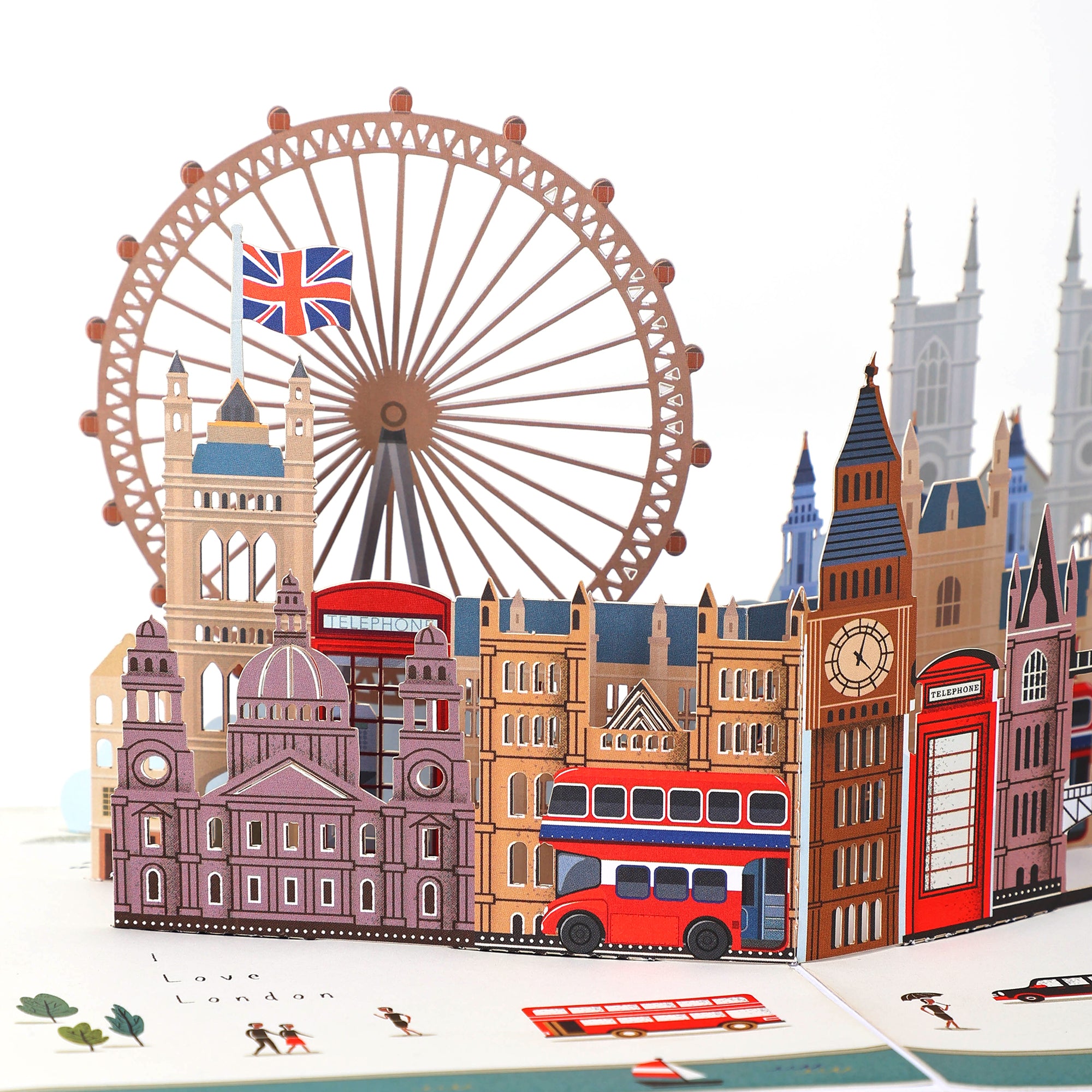 London City Skyline 3D Pop Up Greeting Card - Iconic Landmarks Keepsake