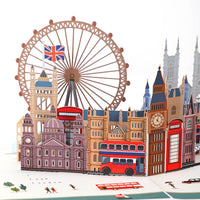 London City Skyline 3D Pop Up Greeting Card - Iconic Landmarks Keepsake