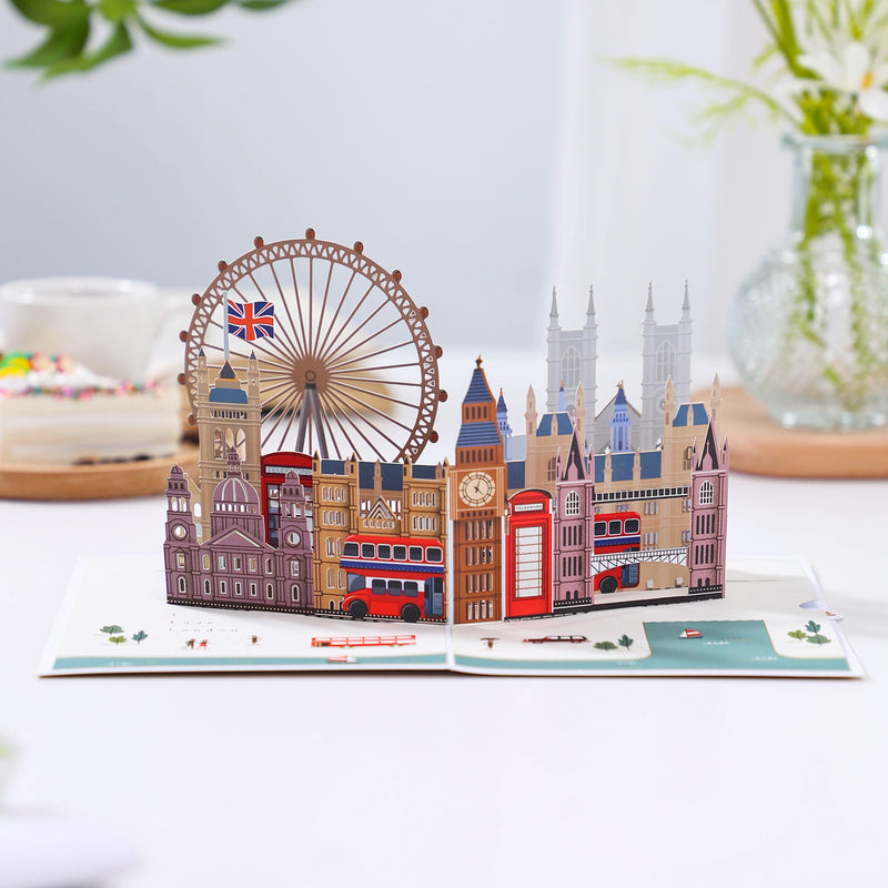 London City Skyline 3D Pop Up Greeting Card - Iconic Landmarks Keepsake