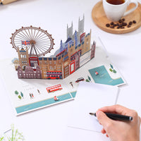 London City Skyline 3D Pop Up Greeting Card - Iconic Landmarks Keepsake