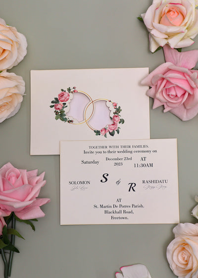Elegant Laser Cut Wedding Invitation Card with Envelope, Customizable for Ceremony, Custom design wedding invitation card,（副本）