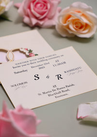 Elegant Laser Cut Wedding Invitation Card with Envelope, Customizable for Ceremony, Custom design wedding invitation card,（副本）