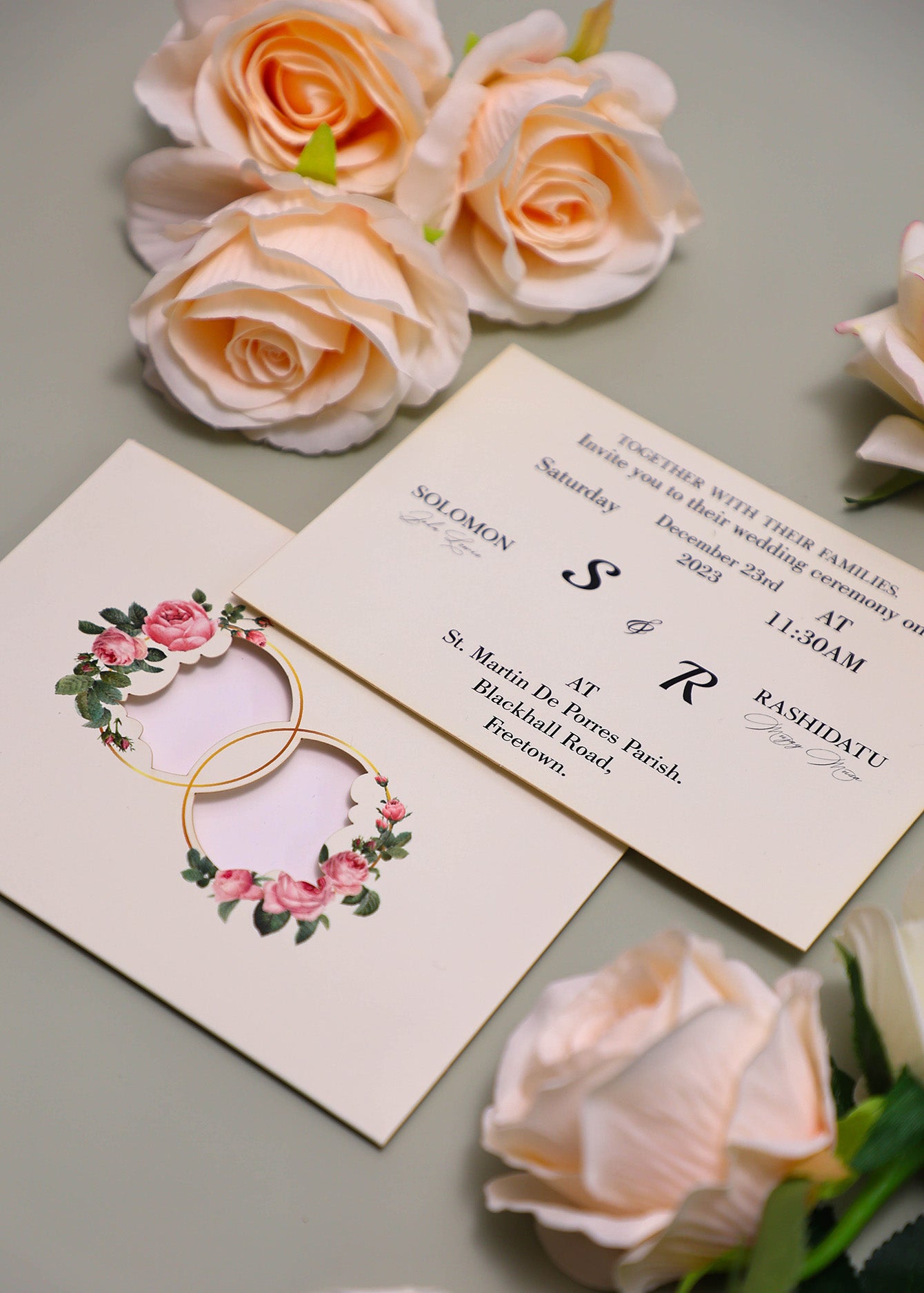 Elegant Laser Cut Wedding Invitation Card with Envelope, Customizable for Ceremony, Custom design wedding invitation card,（副本）