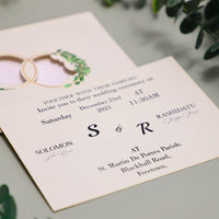 Elegant Laser Cut Wedding Invitation Card with Envelope, Customizable for Ceremony, Custom design wedding invitation card,