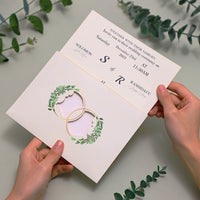 Elegant Laser Cut Wedding Invitation Card with Envelope, Customizable for Ceremony, Custom design wedding invitation card,