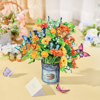 Bulk Order Sunflower 3D Pop-Up Card Fresh Floral & Butterfly 3D Flower Bouquet