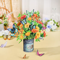 Bulk Order Sunflower 3D Pop-Up Card Fresh Floral & Butterfly 3D Flower Bouquet