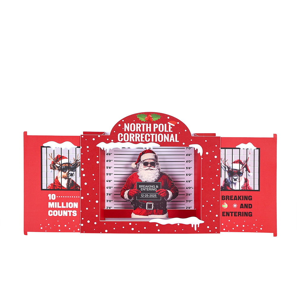 Factory Competitive Price Funny Santa Mugshot ChristmaFactory Competitive Price Funny Santa Mugshot Christmas 3D Pop-Up Card North Pole Jail Novelty Bulk Greeting Cards 3D Pop-Up Card North Pole Jail Novelty Bulk Greeting Card