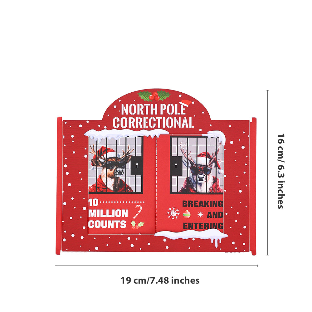 Custom Design Cat North Pole Correctional 3D Pop-Up Card Christmas Humorous Greeting Card