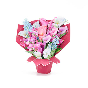 Wholesale Competitive Price Orchid 3D Pop-up Card Life-sized Pop-up Flower Bouquet