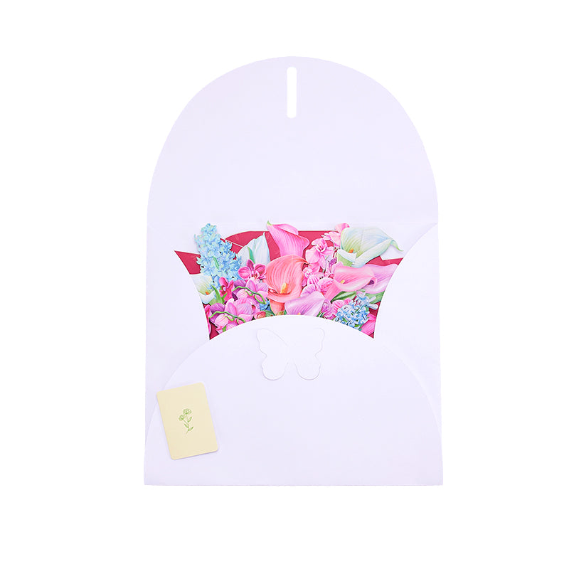 Wholesale Competitive Price Orchid 3D Pop-up Card Life-sized Pop-up Flower Bouquet