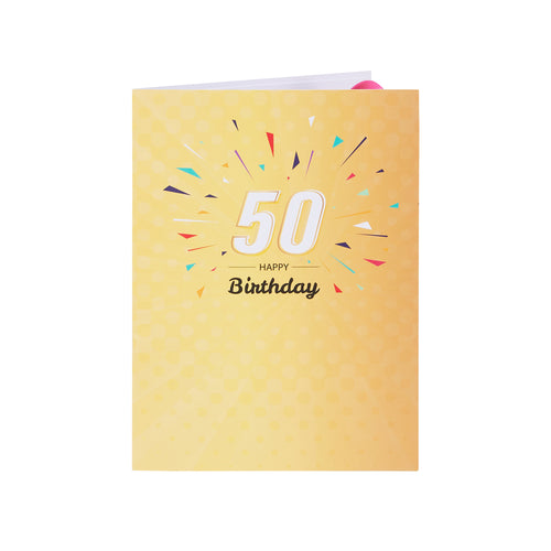 50th Birthday Light & Music 3D Pop Up Card