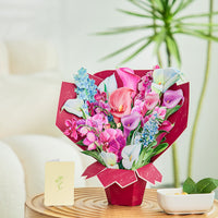 Wholesale Competitive Price Orchid 3D Pop-up Card Life-sized Pop-up Flower Bouquet