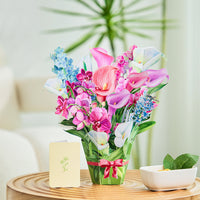 Wholesale Competitive Price Orchid 3D Pop-up Card Life-sized Pop-up Flower Bouquet