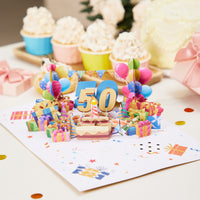 50th Birthday Light & Music 3D Pop Up Card