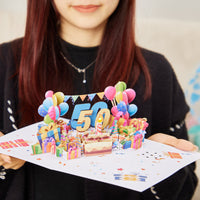50th Birthday Light & Music 3D Pop Up Card