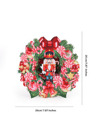 Professional Manufacturer Nutcracker Christmas Wreath 3D Pop-Up Card Festive Desk Decor