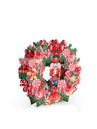 Professional Manufacturer Nutcracker Christmas Wreath 3D Pop-Up Card Festive Desk Decor