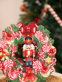 Professional Manufacturer Nutcracker Christmas Wreath 3D Pop-Up Card Festive Desk Decor