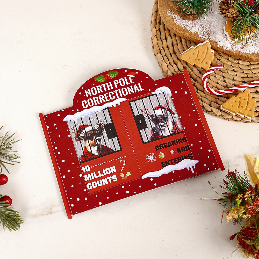 Custom Design Cat North Pole Correctional 3D Pop-Up Card Christmas Humorous Greeting Card