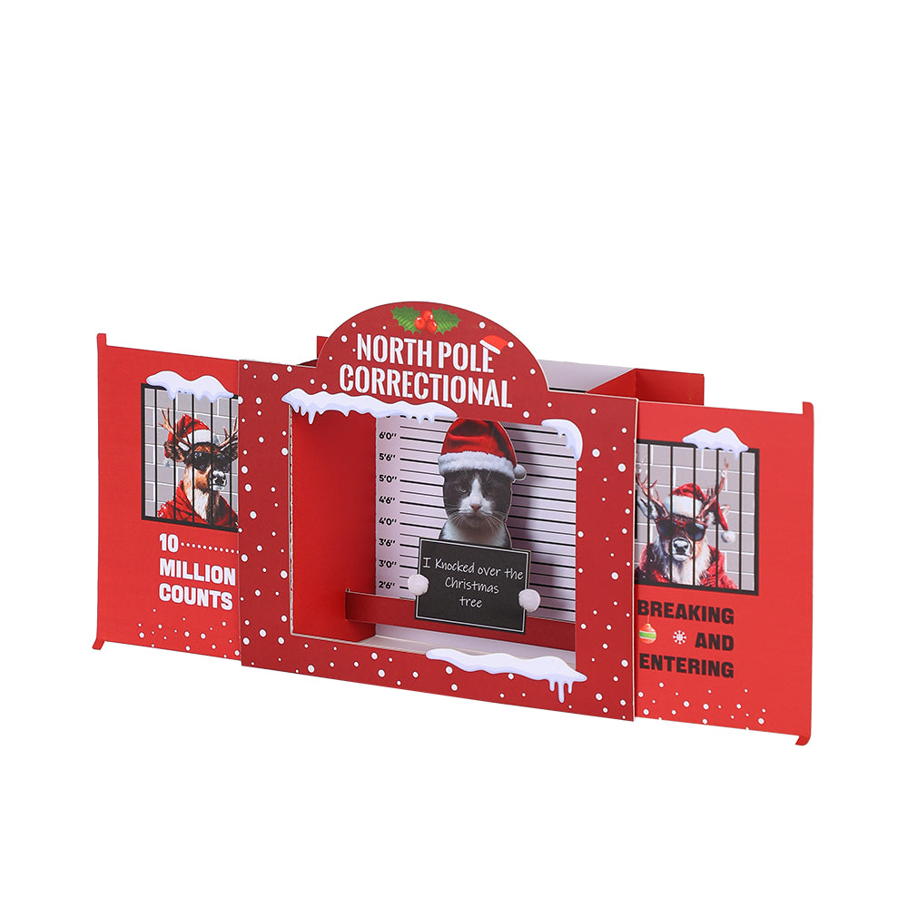 Custom Design Cat North Pole Correctional 3D Pop-Up Card Christmas Humorous Greeting Card